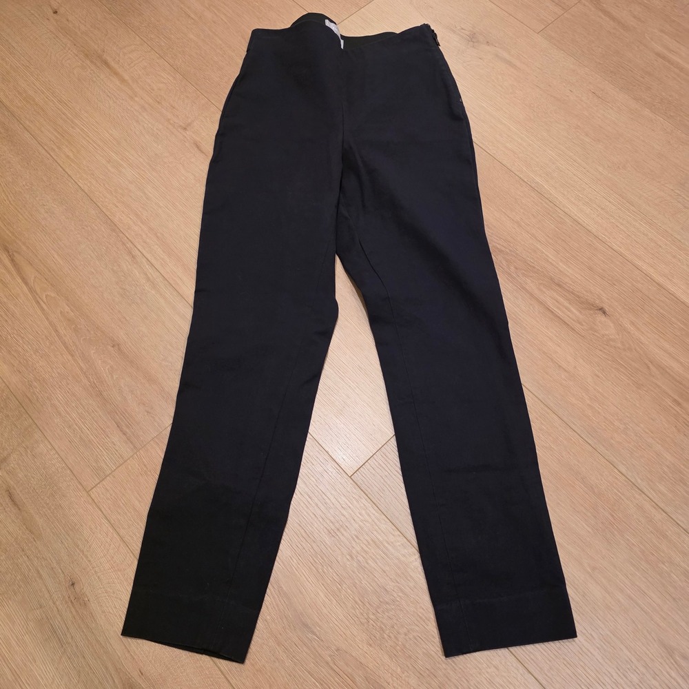 Everlane Black Side Zip Cotton Stretch Straight Leg Work Trousers Size 2